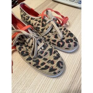 Women's Keds Champion Canvas Cheetah Print Shoes Brown Size 8.5